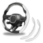 2pcs Carbon Fiber Anti-Skid Steering Wheel Cover, Anti-Skid Steering Wheel Cover/Segmented Steering Wheel Protector/Car Interior Accessories for Men/Women - Durable(White)