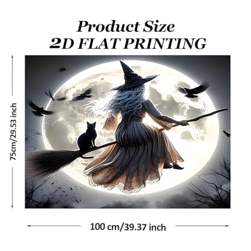 Universal Car Trunk Mat, All Weather Trunk Protection Cargo Liner, Stylish Vehicle Interior Accessories, Durable Cargo Mat Rear Trunk Line Suitable for Most Car (Full Moon Witch Cat, 29" x 39") - color: Full Moon Witch Cat