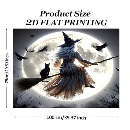 Universal Car Trunk Mat, All Weather Trunk Protection Cargo Liner, Stylish Vehicle Interior Accessories, Durable Cargo Mat Rear Trunk Line Suitable for Most Car (Full Moon Witch Cat, 29" x 39") - color: Full Moon Witch Cat