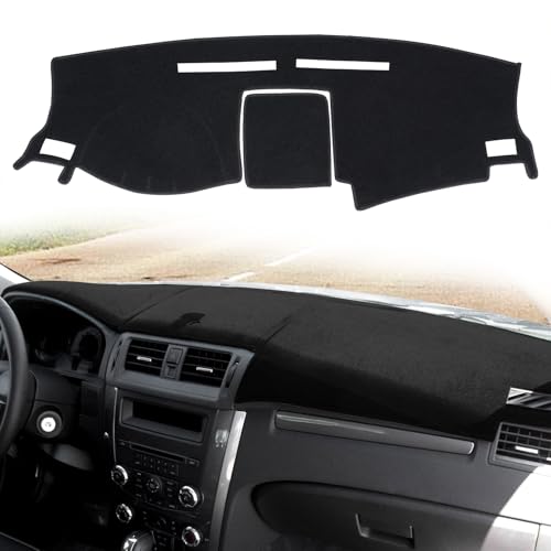 Dashboard Cover Dash Cover Mat Pad Carpet Custom Fit for Ford Fusion 2010 2011 2012 (Black) - color: 2010-2012 Black