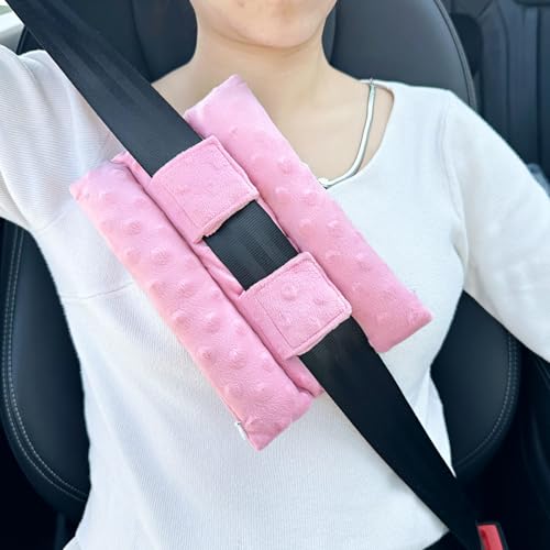 Chemo Port Pillows for Patients Seatbelt, Chemo Port Protector Pacemaker Seat Belt Cushion, Chemotherapy Must Haves Chemo Gifts Men Women Cancer, Minky Dot Coral - color: 3 Row-minky Dot Coral