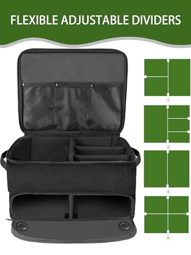 CAMPLAND 2 Layer Golf Bag, Waterproof Golf Locker for 2 Pair Shoes, Durable Golf Trunk Storage for Balls, Tees, Clothes, Gloves, Accessories, Golf Gifts