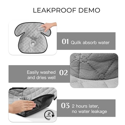 2 Pack Waterproof Piddle Pads Carseat Potty Training Car Seat Protector Waterproof Car Seat Liner Cover to Prevent Pee - color: Grey-2 Packs