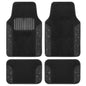 Carbella Diamond Bling Car Mats 4-Piece Set, Shiny Rhinestone Crystal Carpet Car Floor Mats, Two-Tone Floor Mats for Cars, Cute Automotive Interior Car Accessories for Women (Black)