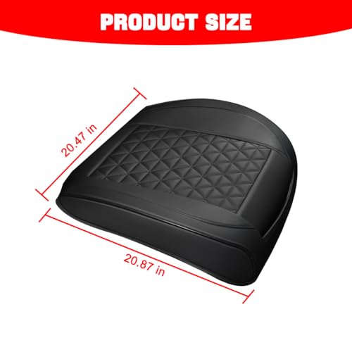 2PCS Leather Car Seat Cover, Vehicle Front Bottom Seat Protector Pad, Full Surrounded Waterproof Auto Seat Protective Cushion with Storage Pocket, Universal for SUV, Truck, Sedan（Black） - color: Front/Black