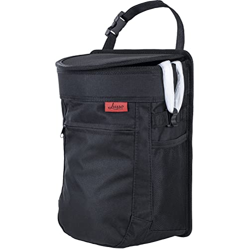Lusso Gear Car Trash Can - 2.5-Gallon, Black, Round - Leak-Proof & Spill-Proof Lid & Waterproof Removable Liner - Hanging Car Trash Bin & Organizer for SUV, Truck & Minivan - color: 1-Pack Black, style: 2.5 Gal