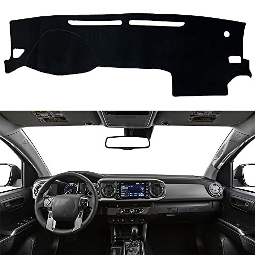 Dashboard Cover Dash Cover Mat Pad Carpet Custom Fit for Toyota Tacoma 2016 2017 2018 2019 2020 2021 2022 2023 Accessories Anti-Skid Center Console Protector Cover Mat(Black Edge) - color: Black Edge, size: For Toyota Tacoma 2016-2023