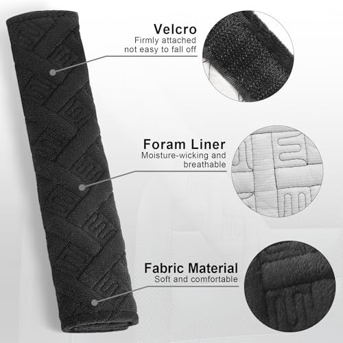 2-Pack Universal Car Seat Belt Pads Cover for A More Comfortable Driving, Seat Belt Shoulder Strap Covers Harness Pad for Car Interior Accessories(Black)