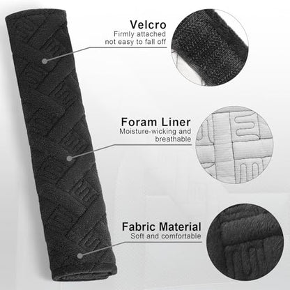 2-Pack Universal Car Seat Belt Pads Cover for A More Comfortable Driving, Seat Belt Shoulder Strap Covers Harness Pad for Car Interior Accessories(Black)