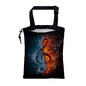 Car Trash Bag Music Note in Fire and Water Leak-Proof Waterproof Car Garbage Bag with Drawstring Foldable Canvas Trash Bin with Adjustable Buckle for Car Accessories, Travelling, Camping - color: Music Note in Fire and Water