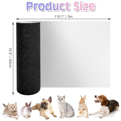 BNOSDM Self-Adhesive Dog Nail File Scratcher Emery Paper Cat Nail Scratch Board Replacement Sandpaper, Cuttable Pet Furniture Scratching Pad Protector for Door and Wall (17in*10ft, Black) - size: 17x118in-10ft