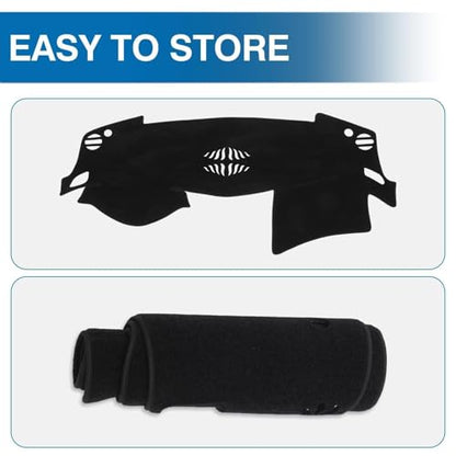 KUST Black Dash Cover for Nissan Altima L33 2013-2018 Non-Slip Dashboard Cover Polyester Center Console Dash Cover Interior Accessories for Altima Custom Fit Dash Mat Sunshade No Glare - size: For Altima 13-18
