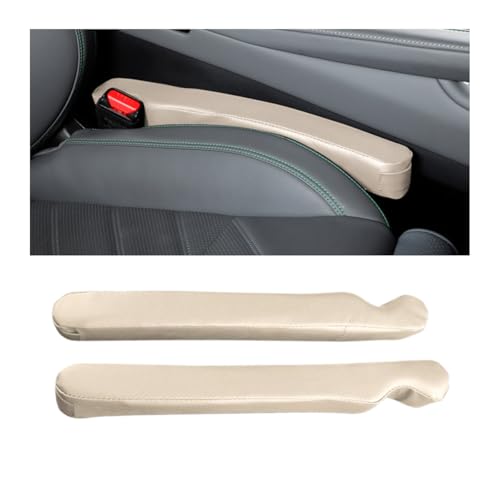 Mandark Car Seat Gap Filler, 2PCS Leather Vehicle Gap Stopper to Fill Between Seat and Console, Automotive Crevice Plug Blocker Accessories from Dropping, Universal for SUV, Sedan, Truck (Beige) - color: Beige