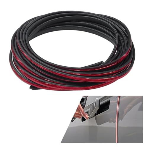 16FT/5M Car Door Edge Guards - U Shape Electroplated Glossy Rubber Door Edge Trim Seal Protector - Self-Adhesion Car Scratch Protection Guards for Sharp Edge, Doors, Sheet Metal (Red) - color: Red