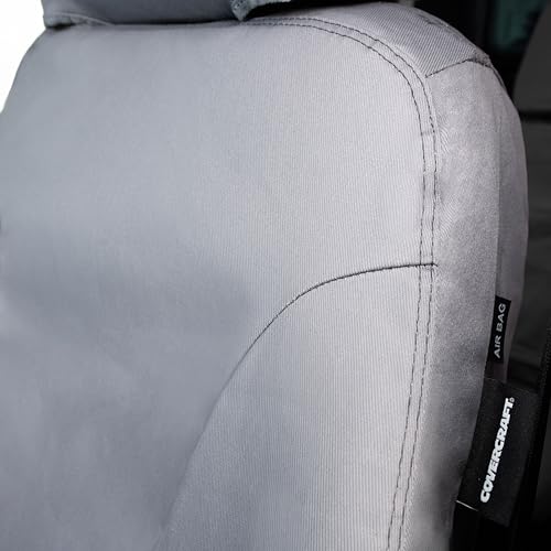 Covercraft Polycotton Custom Seat Covers | Fits 2023-2025 Toyota Prius (Includes PHEV) | 1st Row Bucket Seats, Grey