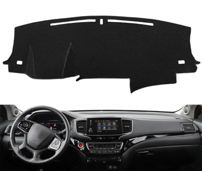 Dash Cover Mat Custom Fit for Honda Pilot Ridgeline Passport,Dashboard Cover Pad Carpet Protector (Black) F171