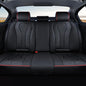 Coverado Car Seat Covers, Rear Car Protectors, Black Leather Seat Covers, 3-Piece Waterproof Automotive Seat Covers for Back Seats Universal Fit for SUVs & Cars, All-Weather Protection - color: Black&Red line