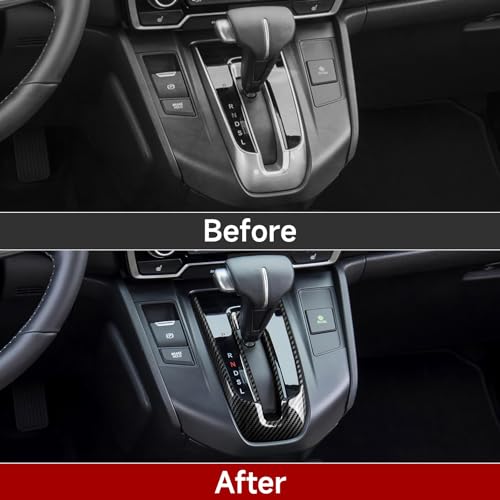 Gas Center Gear Shift Panel Decals for Honda CRV 2017 2018 2019 2020 2021 2022 Accessories CR-V ABS Carbon Fiber Interior Stickers - color: Gas Center Gear Shift, Black