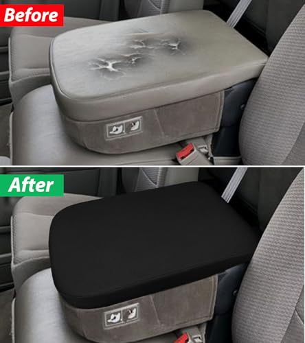 Zxiaochun Center Console Cover Compatible with 2002 2003 2004 2005 2006 2007 2008-2012 Dodge Ram 1500 2500 3500 Jump Seat Console, Armrest Lid Protective Covering (Neoprene) - color: Black Neoprene