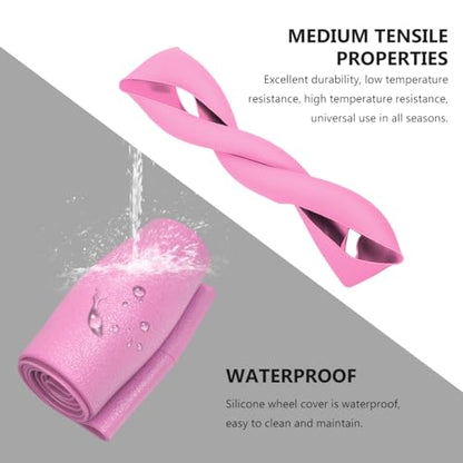 Car Steering Wheel Cover, 13 to 14 Inches Non-Slip Soft Silicone Steering Wheel Protector, Stretchable Elastic Steering Wheel Cover Fits Most Cars for Men and Women (Pink) - color: Pink