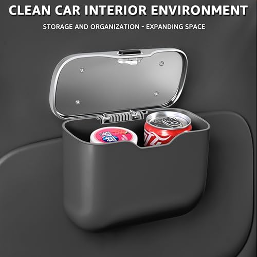 HOLDCY Car Trash Can, Waterproof Multi‑Functional Auto Trash Bin for Door/Console/Seat Back, Universal Vehicle Garbage Can for Car/Truck/SUV Drivers (Black)