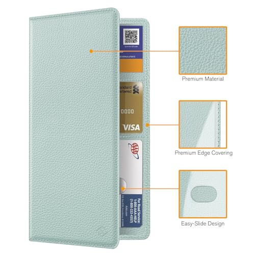 FINPAC Car Registration and Insurance Card Holder, Vehicle Glove Box Card Organizer Wallet Automobile Accessories for License - color: Ice Blue
