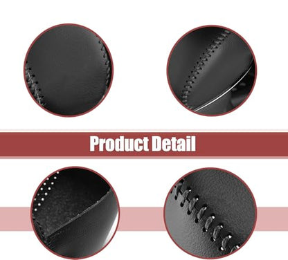 Leather Gear Shift Knob Cover Compatible with RAV4 2019-2025 Highlander 2020-2024 Car Protect Accessories (Black) - color: Black