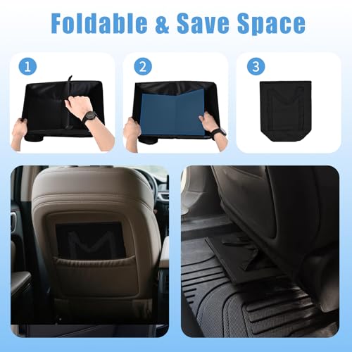 Car Organizer- Car Seat Organizer for Front Seat Back Seat Between Seats, Foldable Car Storage Organizer for Kids Adults with Multi-Mesh-Pockets-Car Organizers Backseat with Detachable Divider-Black - color: Black