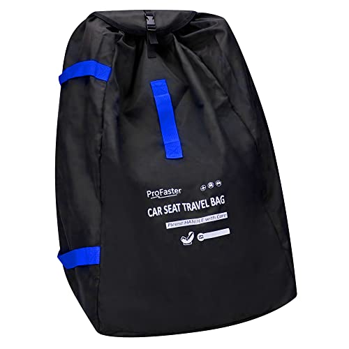Car Seat Travel Bag Backpack for Air Travel - Karfast Universal Infant Carseat Gate Check Bag Cover for Airplane, Foldable with Pouch, Blue - color: DarkBlue