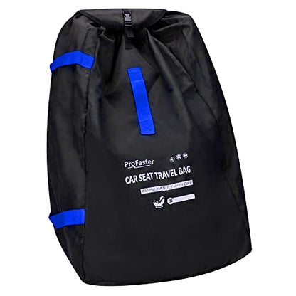 Car Seat Travel Bag Backpack for Air Travel - Karfast Universal Infant Carseat Gate Check Bag Cover for Airplane, Foldable with Pouch, Blue - color: DarkBlue