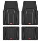Rubbermaid Car Floor Mats Full Set – Premium All-Weather Car Mat with Brushed Aluminum Inserts, Universal Trim-to-Fit Design, Anti-Slip Backing for Cars, SUVs, Trucks, and Vans - color: Black