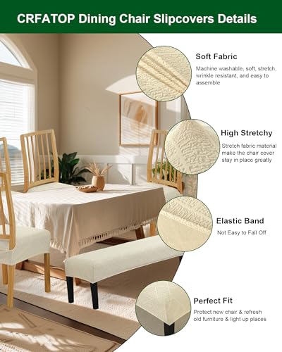 CRFATOP Jacquard Dining Room Chairs Seat Covers Set of 4 with Soft Bench Chair Cover Stretch Kitchen Chair Slipcover Washable Seat Cushion Slipcover Protector for Hotel Ceremony Banquet Wedding,B05 - color: Jacquard B05