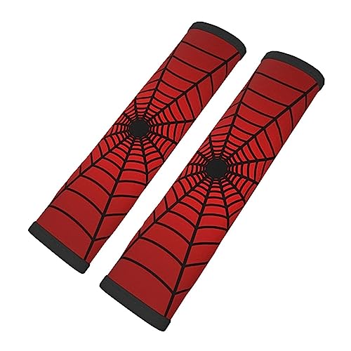 Stylish Red Spider Web Seat Belt Covers Soft Comfortable Shoulder Strap Pads for Adults Universal Car Accessories - Pack of 2 - color: Red Spider Web