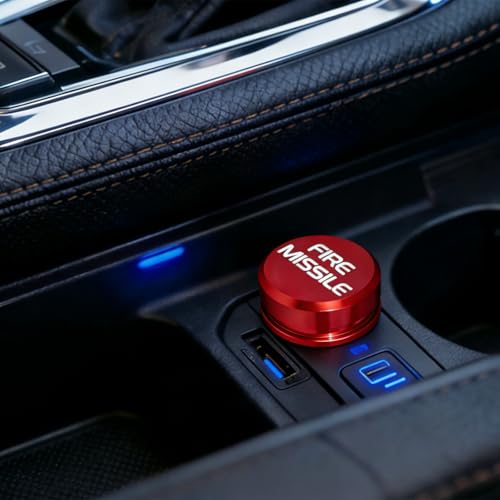Cigarette Lighter Plug Cover Billet Aluminum Cigarette Lighter Plug, Fits All Vehicles with Standard 12 Volt Power Source Aluminum Dustproof Plug (FIRE Missile) - color: Fire Missile