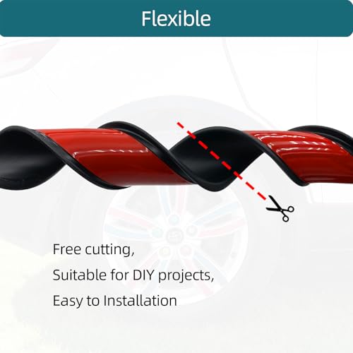 Universal Rubber Fender Flare Protector - Car Wheel Arch Trim Eyebrow Edge Strip for Trucks SUVs Pickups, Black, 2.2" x 5.5FT x 4PCS