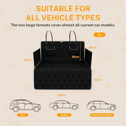Toozey Dog Car Seat Cover for SUV - Waterproof Back Seat Cover for Dogs with Side Walls & Bumper Guard, Non-Slip 600D Oxford, Large Pet Car Seat Protector 81.9"×54.3" - size: Large (81.9 x 54.3 Inches)