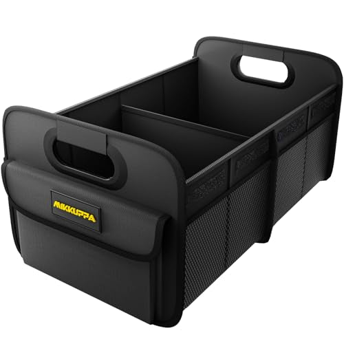 MIKKUPPA Car Trunk Organizer - 75L Collapsible Trunk Organizer for Groceries, Trunk Storage Organizers for SUV Auto Truck Van with Non Slip Bottom (Black) - color: Black, size: Large