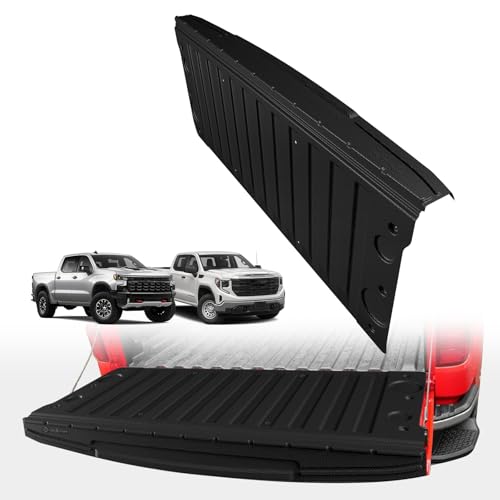 Truck Mat Compatible with 2019-2026 Chevy Silverado & GMC Sierra 1500 Standard Tailgate Accessories, Tailgate Mat Cover Custom Fit All Weather Pickup Liner, w/Tailgate Cap Protector - size: 1)Slv & Sra 1500|19-26|Tailgate Mat w/ Cap Cover