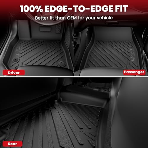 LASFIT Floor Mats & Cargo Mat for Hyundai Sonata 2020-2026 (Only Fit AWD & Gas) / Kia K5 2021-2025 (Only Fit AWD, Not for FWD) Custom Fit TPE All Weather Floor Liners Car Mats Accessories - size: 2)For Hyundai Sonata & Kia K5 | 2020-2025 | AWD