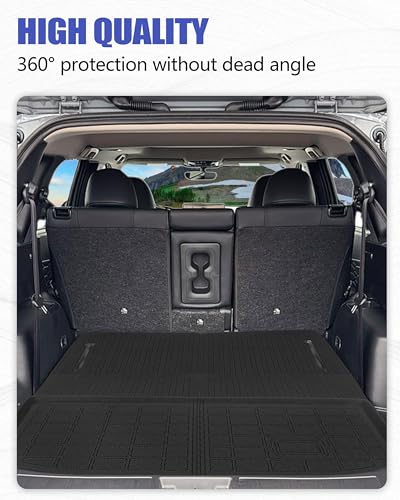 Cargo Liners Backrest Mat for Mitsubishi Outlander 7-Seat Accessories 2022-2025 2026 with Hook&Loop Rear Trunk Mat Rear Seat Back Cover Protector All Weather Anti-Slip Split Dog Liner - size: Backrest Mat + Trunk Mat