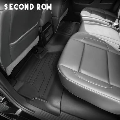 KARPAL Floor Mats for 2014-2018 Chevy Silverado & GMC Sierra 1500 Crew Cab, 2015-2019 Silverado/Sierra 2500/3500 Crew Cab(Footwell Cvg), All-Weather TPE Custom Fit Floor Liners Car Accessories - style: 2014-2019 | For Chevy Silverado Crew Cab| 1st & 2nd R