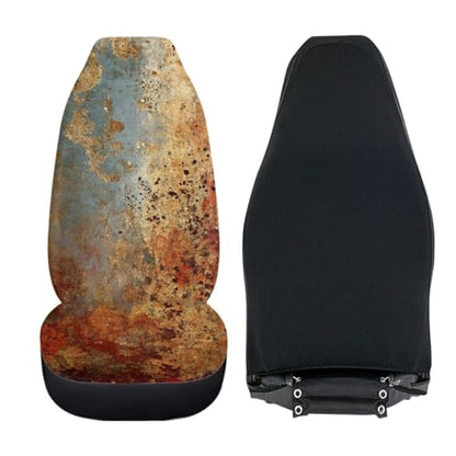 Pehede Car Seat Cover Rusty Iron Front for Cars, Easy to Install Cover Set, Accessories Auto Trucks Van SUV,2 Packs - color: Multi32