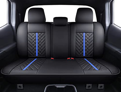 Tomatoman Tacoma Car Seat Covers Compatible with Toyota Tacoma 2005-2015 2016-2023 2024 2025 2026 Truck Access Crew Double Cab TRD Sport Offroad Limited SR5 V6 Cushions(Full Set/Black-Blue) - color: Full Set/Black-Blue