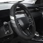 Premium Leather Steering Wheel Cover Compatible with Toyota Tacoma 4Runner Tundra TRD Camry Rav4 Cars, Universal Fit 14-15 Inch, Breathable, Comfortable Grip, Lightweight, Easy Install Accessory - color: Tri-color Gray