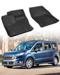 Car Floor Mats for Ford Transit Connect: 2014-2021 Front Row Mats, Only Fit Vinyl Floor and Floor Posts, All Weather Floor Liners for Connect Van Accesories, Heavy-Duty Anti-Slip Black TPE Carpets
