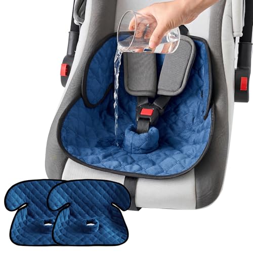 2 Pack Waterproof Piddle Pads Carseat Potty Training Car Seat Protector Waterproof Car Seat Liner Cover to Prevent Pee - color: Navy Blue