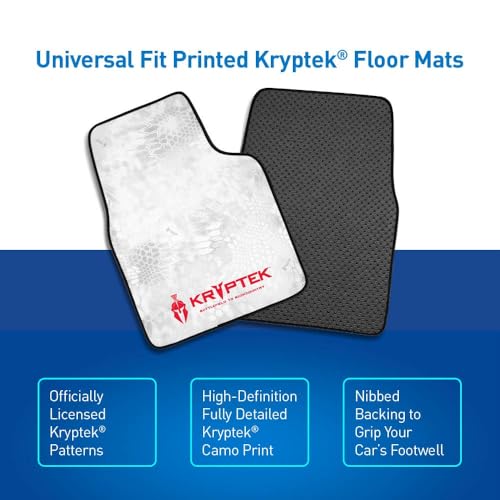 Coverking Universal Car Floor Mats Set of 2 (Front Driver and Passenger) Kryptek Wraith Camo - All-Weather Protection for Mud, Dirt, Rain, Spills, Non-Slip Backing, Fits Cars Trucks SUVs Jeeps - style: Kryptek Wraith