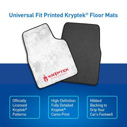 Coverking Universal Car Floor Mats Set of 2 (Front Driver and Passenger) Kryptek Wraith Camo - All-Weather Protection for Mud, Dirt, Rain, Spills, Non-Slip Backing, Fits Cars Trucks SUVs Jeeps - style: Kryptek Wraith