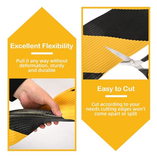 196.9" Foam Wall & Corner Guards 7.9" W High-Visibility Edge Bumper Guard, Self-Adhesive Wall Rubber Padding for Car Door Protection Parking Warehouse Home-Yellow Black