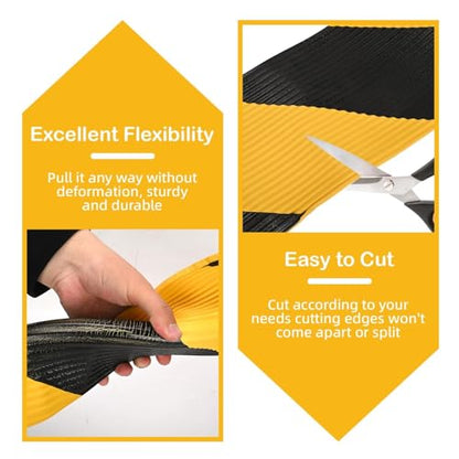 196.9" Foam Wall & Corner Guards 7.9" W High-Visibility Edge Bumper Guard, Self-Adhesive Wall Rubber Padding for Car Door Protection Parking Warehouse Home-Yellow Black